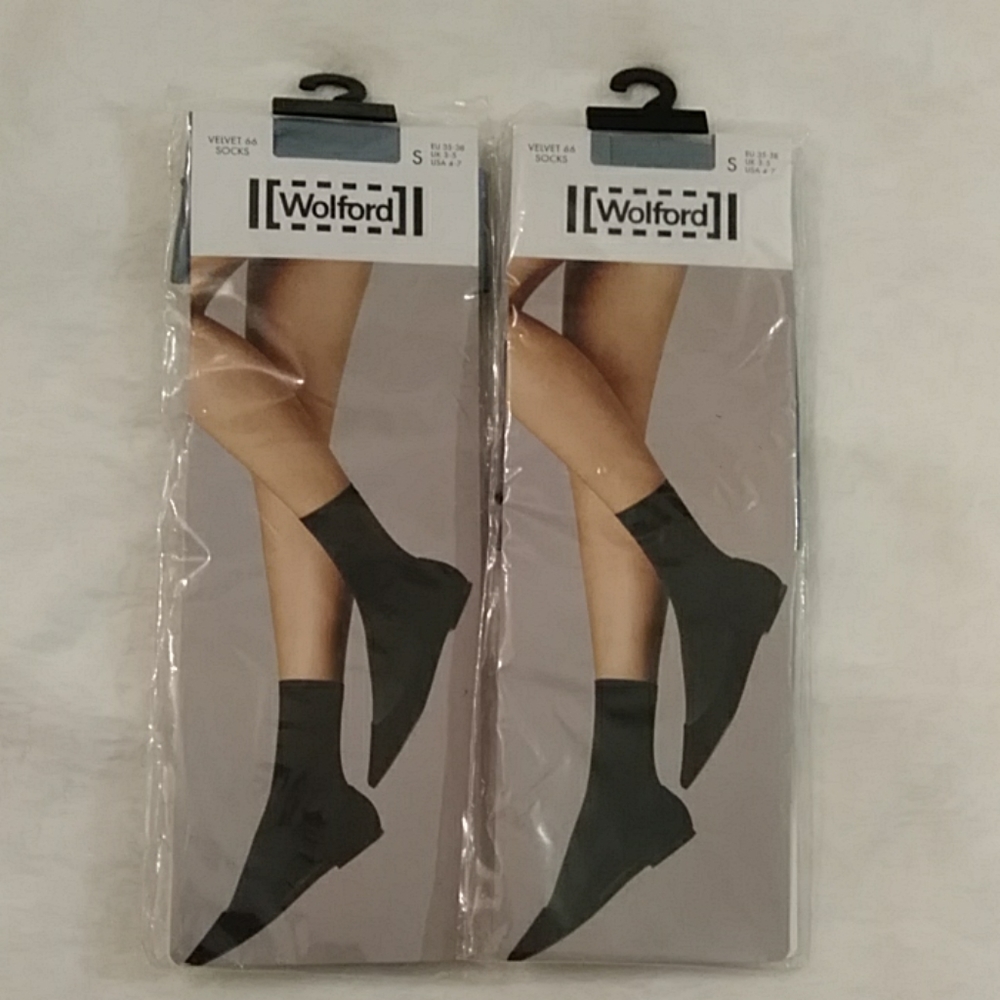 2)WOLFORD Velvet 66 Trouser Nylons (Horizon) Socks - Picture 2 of 8
